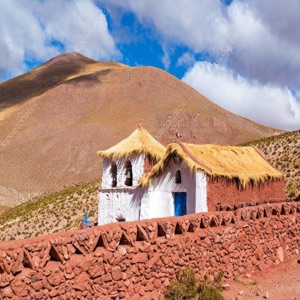 eglise en adobe a Socaire dans l'altiplano chili